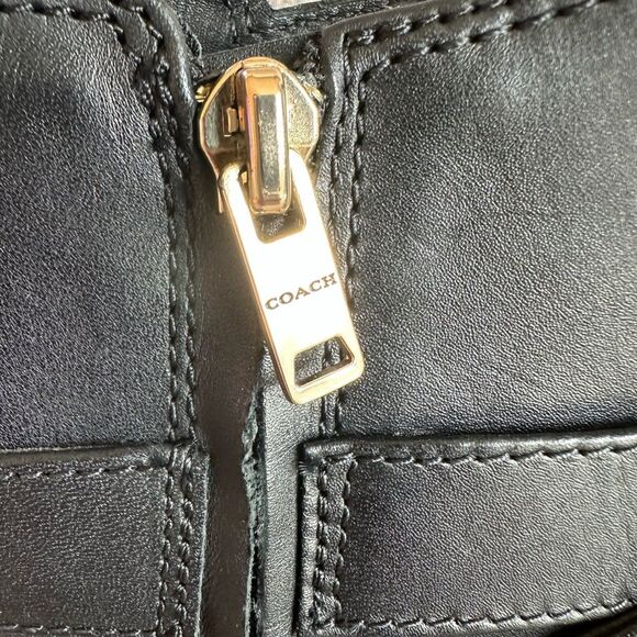 Coach Lacey Leather Lug-Sole Ankle Boots Black Size 8.5 - Picture 5 of 9